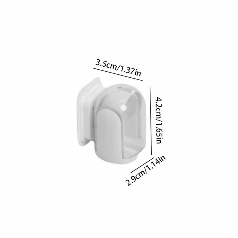 White wall-mounted toothbrush holder with printed dimension labels