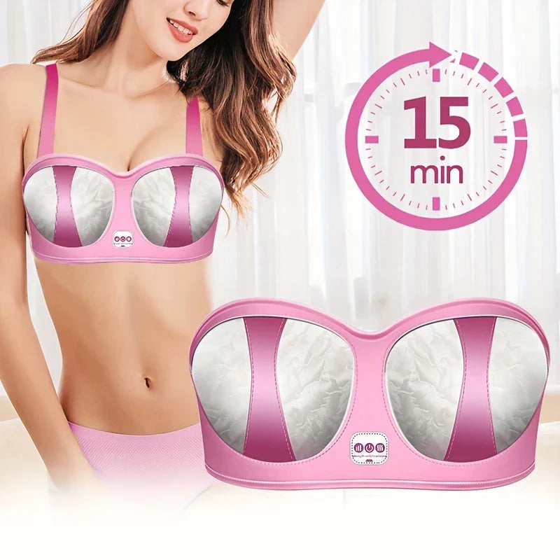 Electric Breast Enhancement Massager Bra with Heat