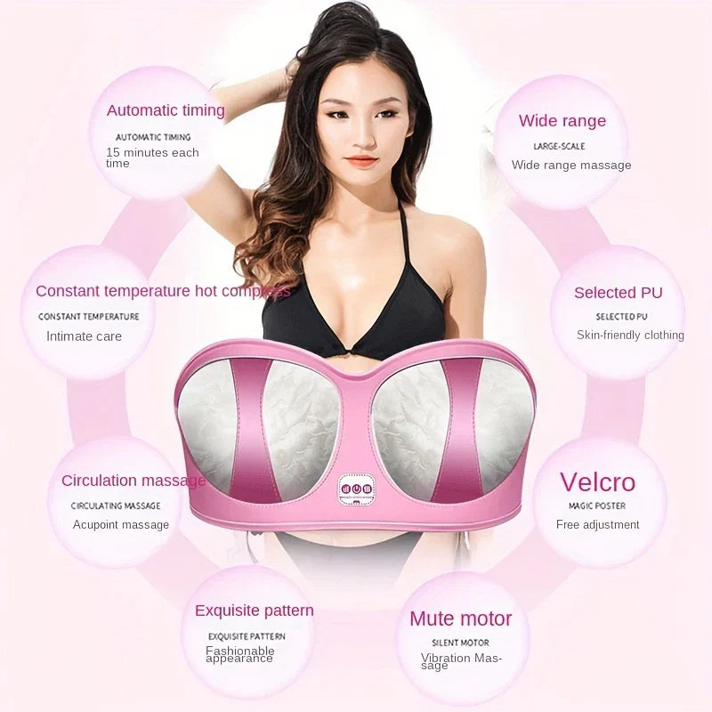 Electric Breast Enhancement Massager Bra with Heat