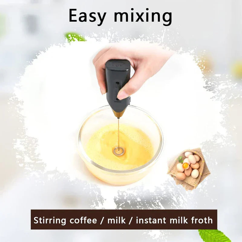 Electric coffee stirrer mixer frother whisk with milk froth