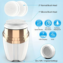 Electric Facial Cleansing Spin Brush (3 Heads)