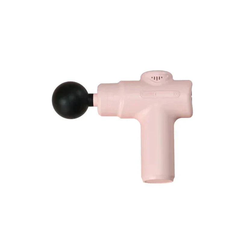 Electric Fascia Vibration Recovery Gun - Light pink handheld massage device with round black ball attachment