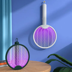 Close-up of the electrified grid on a mosquito bug zapper racket