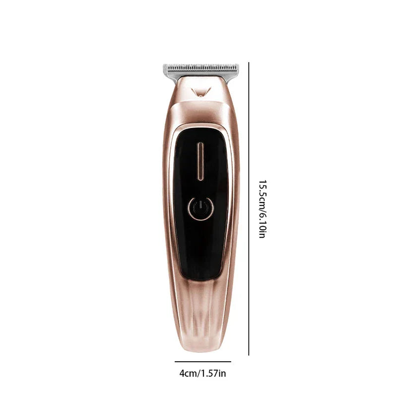 Hair Clipper Kit - Rose gold cordless hair trimmer, showing full profile with length 15.5cm and width 4cm dimensions marked.