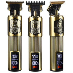 Hair clipper and trimmer set in use for home grooming
