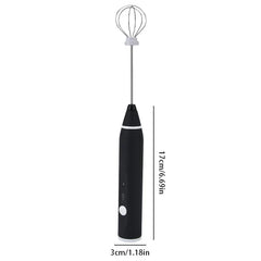 Electric Hand Mixer - Handheld electric mixer with whisk attachment, marked dimensions of 17cm height and 3cm base width against white background.
