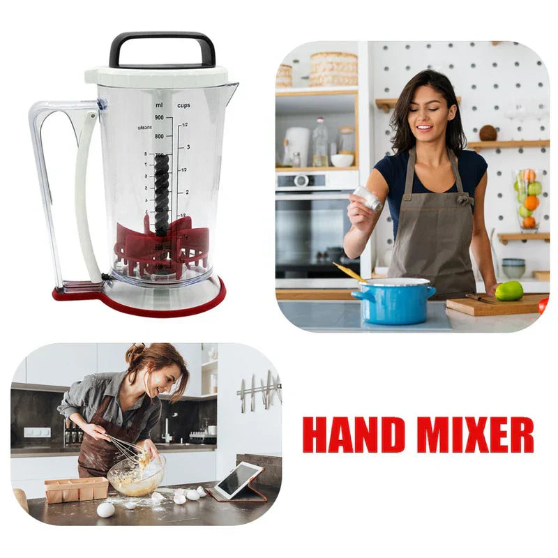 Electric Meat Grinder - Collage showing the kitchen mixing dispenser alongside home cooking scenes of people preparing food