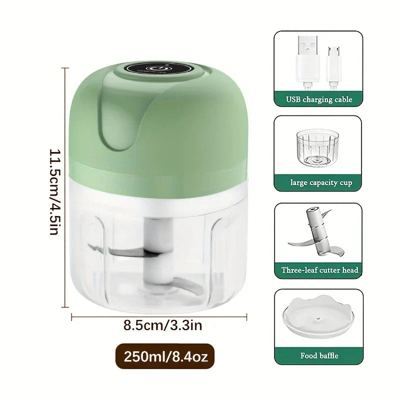 Electric Mini Garlic Chopper 250ml USB Rechargeable