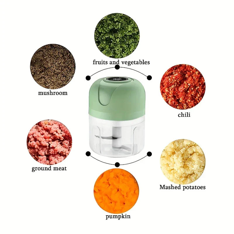 Electric Mini Garlic Chopper 250ml USB Rechargeable
