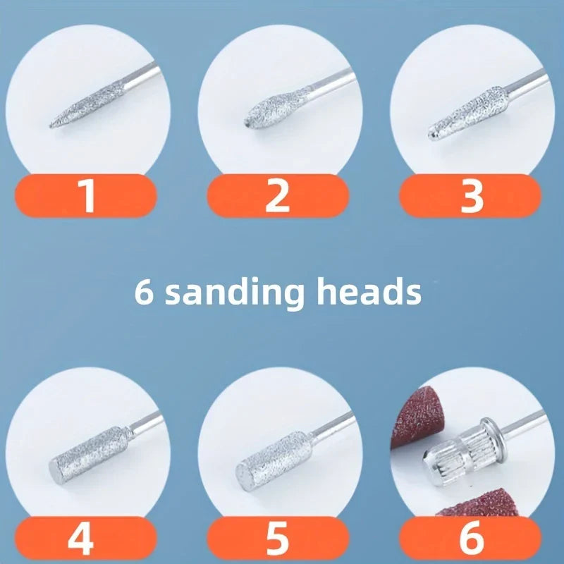 Electric Nail Drill File Machine Kit (6 Bits)