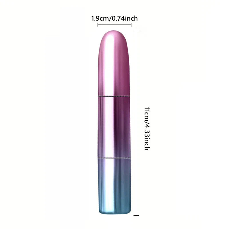 Purple-to-blue gradient pen-shaped object with 1.9cm width and 11cm height dimension labels on a white background
