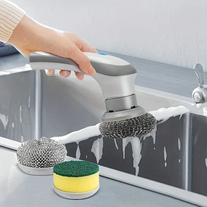 Electric Power Spin Scrubber Cleaning Brush Set
