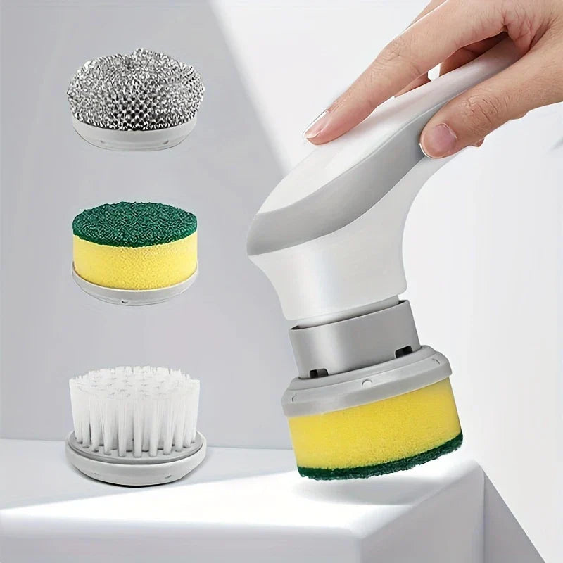 Electric Power Spin Scrubber Cleaning Brush Set