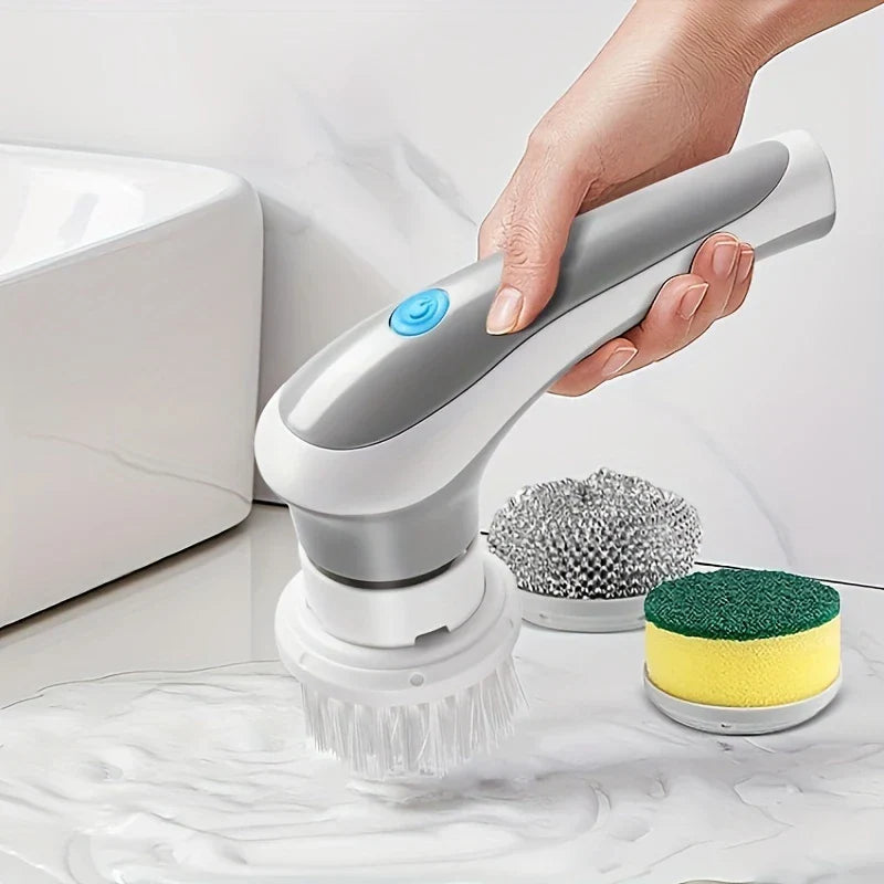 Electric Power Spin Scrubber Cleaning Brush Set
