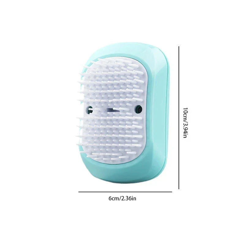 Electric Scalp Massager - Mint colored dual use facial cleanser and shampoo brush shown with dimensions of 10cm by 6cm.