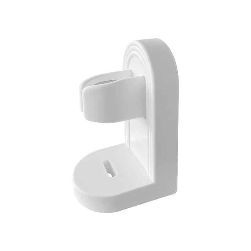Soporte para cepillo de dientes eléctrico - Unidad de almacenamiento de pared blanca con soporte de clip y base ranurada de drenaje