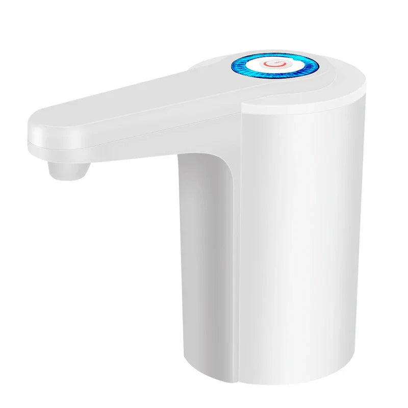 Water Jug Dispenser - White electric dispensing unit with illuminated power button and extended spout, front angle view