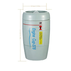 Suction Tumbler Mug - Light gray Engine Cup-378 cup-shaped container with dimension markings and printed labels.