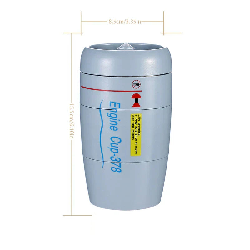 Suction Tumbler Mug - Engine Cup-378 cup shown with height and width dimension measurements