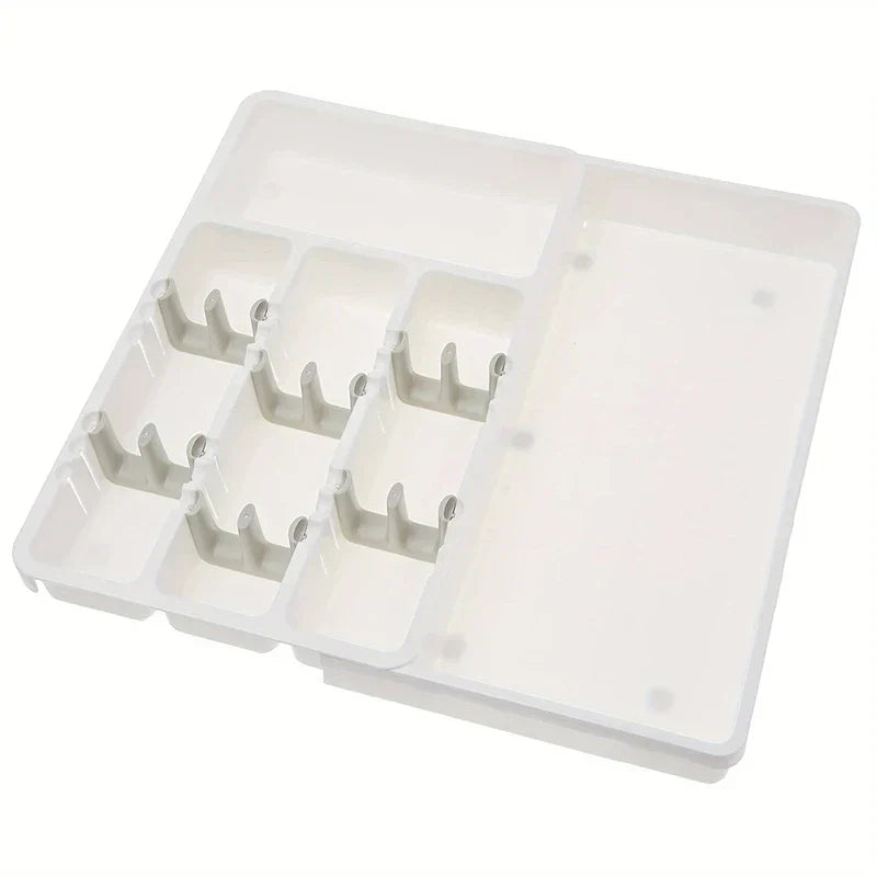 Expandable Bamboo Cutlery Drawer Organizer Tray
