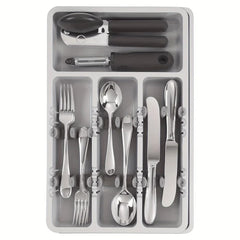 Expandable Bamboo Cutlery Drawer Organizer Tray