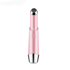 Beauty Massager Pen Tool - Pink eye massager pen standing upright against a plain white background