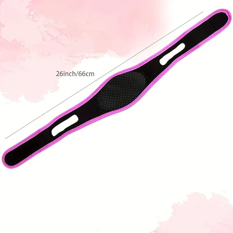 Massager Device - Black and pink facial strap laid flat, marked with a total length of 26 inches (66 cm)