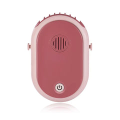 Mist Spray Bottle - Dusty rose oval atomizer front view with power button and vented adjustment dial