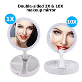 Folding LED Travel Makeup Mirror