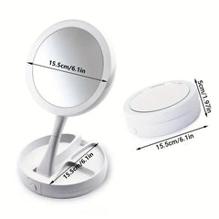 Folding LED Travel Makeup Mirror