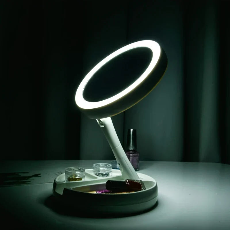 Folding LED Travel Makeup Mirror