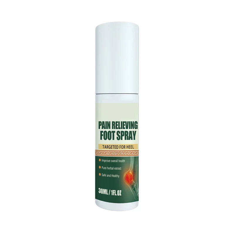 Foot Swelling Pain Relief Cream - White 30mL pump bottle of topical foot pain relief product with green product labeling