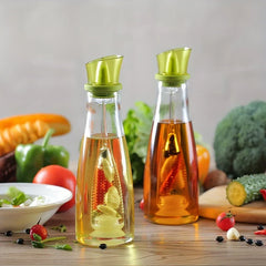 Glass Oil Vinegar Dispenser Bottle Green Top