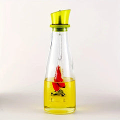 Glass Oil Vinegar Dispenser Bottle Green Top