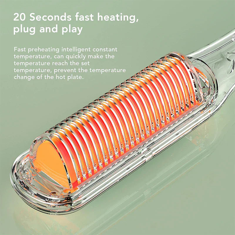Curling Iron - Cutaway view of heated styling element with text noting 20 second fast heating and constant temperature function