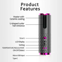 لقطة مقربة لأسطوانة عصا مكواة تجعيد الشعر