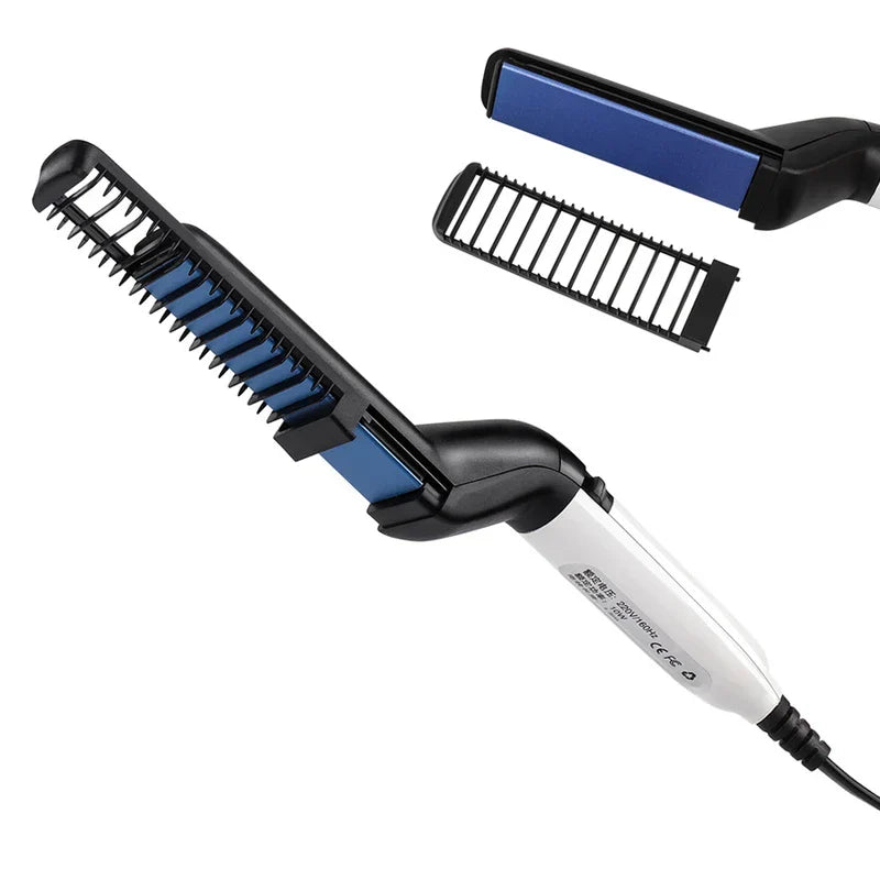 Close-up of the hair styling comb brush tool showing bristles and teeth