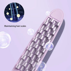 Hair Volumizing Root Clips - Close-up of grid-patterned styling plate, with hair strand graphic and bubble accents