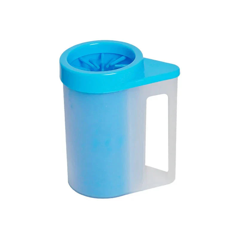 Handle Foot Washing Cup Pet Paw Cleaner with blue cup and handle