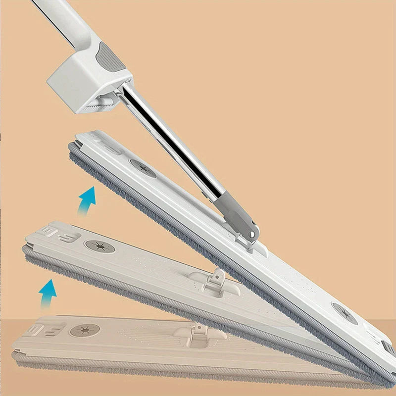 Mop And Bucket System - Exploded view showing how mop pads attach and detach from the flat mop head