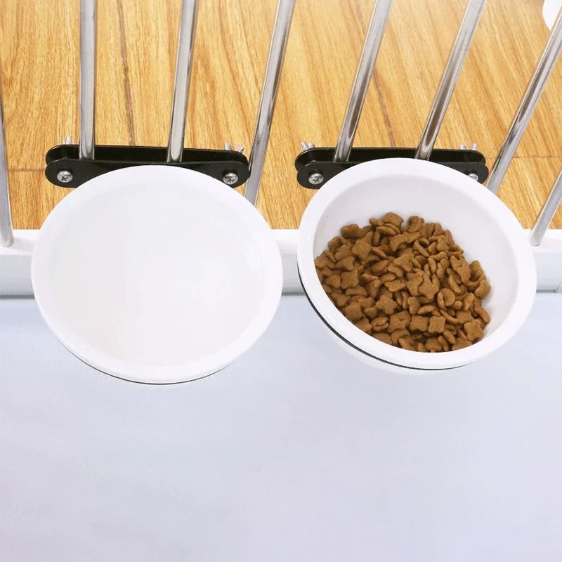 Hanging Crate Pet Bowl Feeder Water Dish