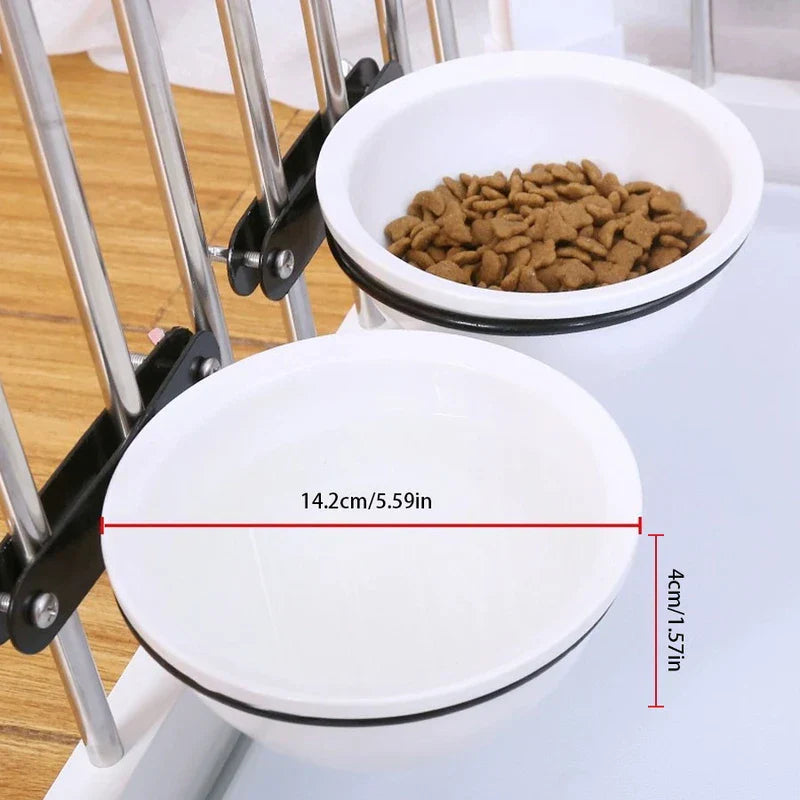 Hanging Crate Pet Bowl Feeder Water Dish