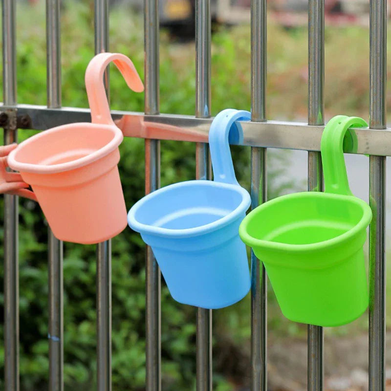 Hanging Flower Pot Basket Planter Hook Railing