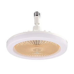Tent Ceiling Fan - Socket-mounted fan light with white outer housing and light beige fan grille, shown against plain white background