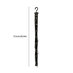 Hat Organizer - Black hanging strap with metal clips and top hook, total length marked 72.5cm/28.54in