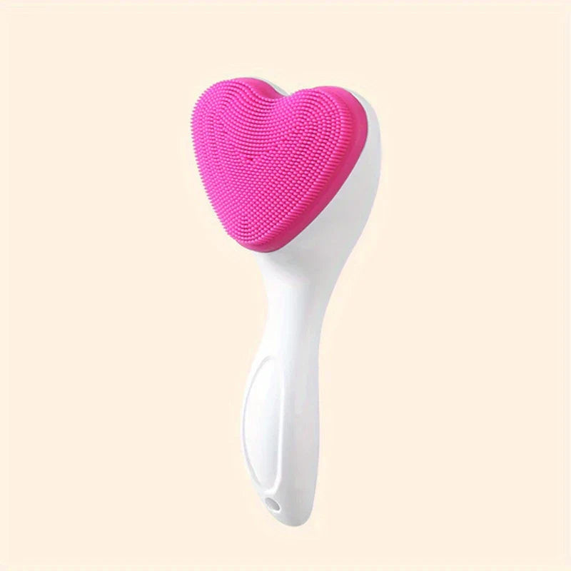Heart Shaped Manual Facial Cleansing Scrub Brush New Home Goods