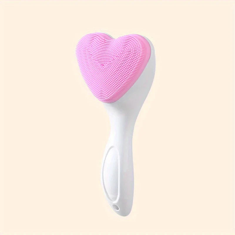 Heart Shaped Manual Facial Cleansing Scrub Brush