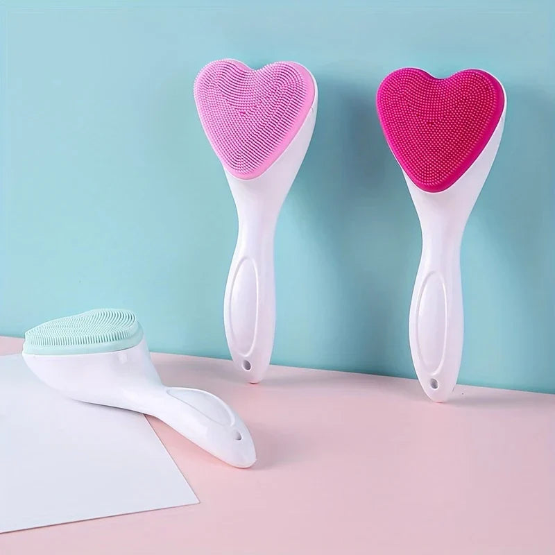 Heart Shaped Manual Facial Cleansing Scrub Brush