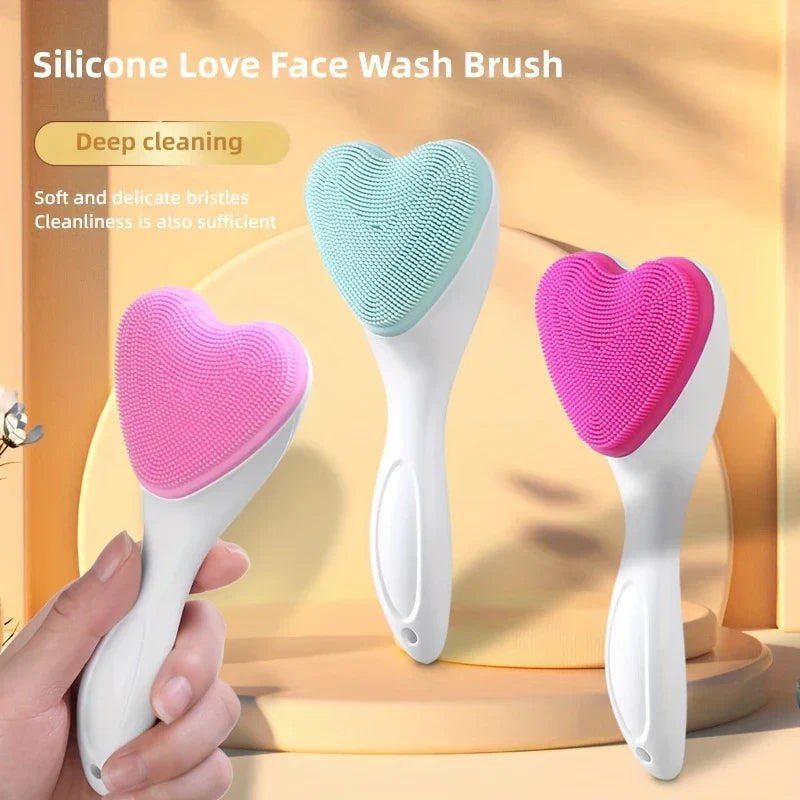 Heart Shaped Manual Facial Cleansing Scrub Brush