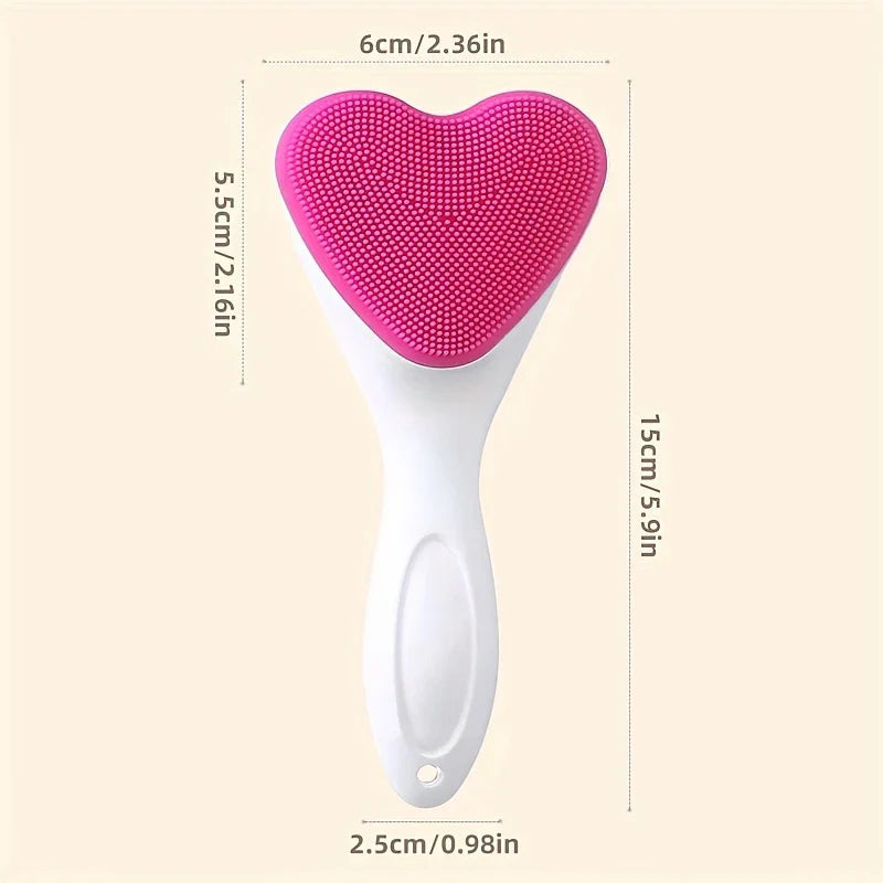 Heart Shaped Manual Facial Cleansing Scrub Brush